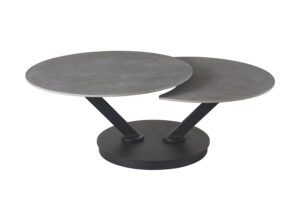 Sófaborð með snúning, steinn, rispu þolið, hitaþolið, blettaþolið, auðvelt að þrífa.