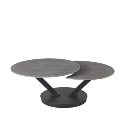 Sófaborð með snúning, steinn, rispu þolið, hitaþolið, blettaþolið, auðvelt að þrífa.