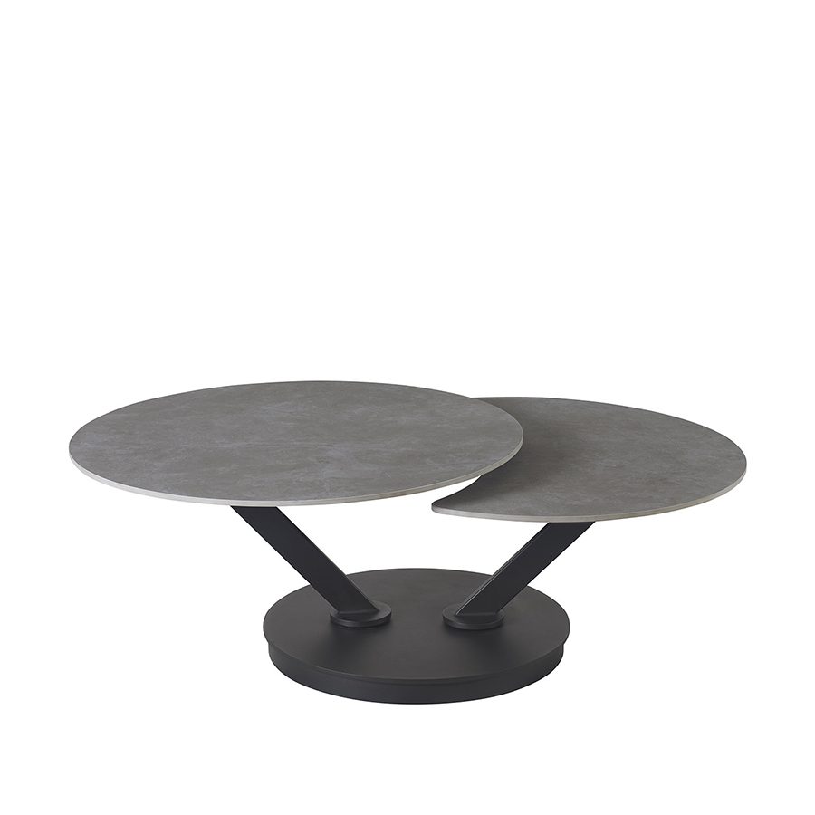 Sófaborð með snúning, steinn, rispu þolið, hitaþolið, blettaþolið, auðvelt að þrífa.